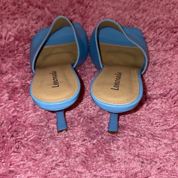 Lemonade Blue Square Toe Heels - Picture 3 of 5